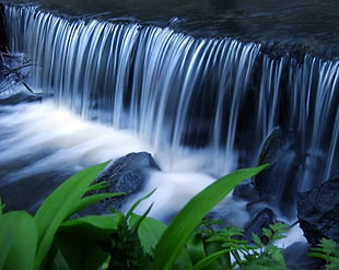 time lapse photography of waterfalls HD wallpaper