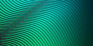 2-tone green illusional wave illustration HD wallpaper