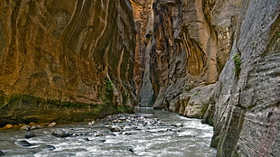 rock formation, nature, landscape, canyon, river