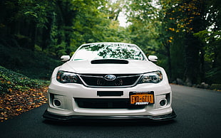 white Subaru car, Subaru, Subaru Impreza , WRX STI, car