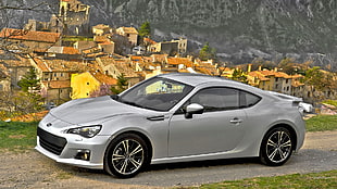 silver coupe, car, Subaru BRZ