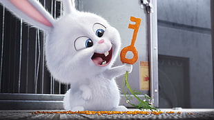 Secret Life of Pets Snowball holding carrot key movie scene HD wallpaper