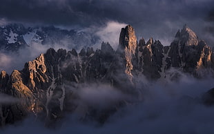 rock mountain, landscape, nature, mountains, sunset