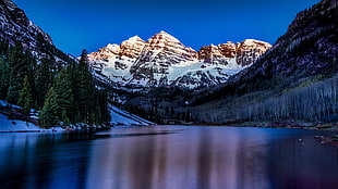 snow-covered mountains, photography, mountains, snow