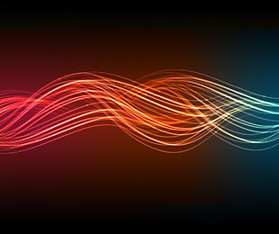 red and blue light strings, abstract, spectrum, digital art, lines HD wallpaper