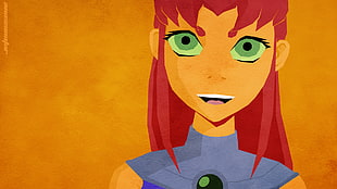 red haired cartoon character, Teen Titans, Starfire, Koriand'r HD wallpaper
