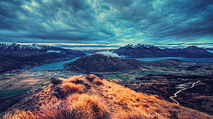 aerial view photography of mountains, landscape, nature, mountains