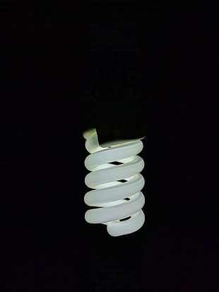 white spiral light bulb HD wallpaper