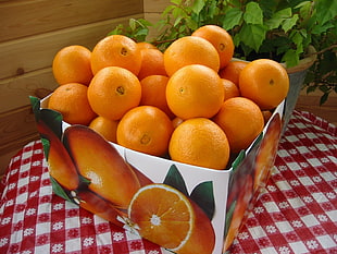 orange fruit lot in square container HD wallpaper