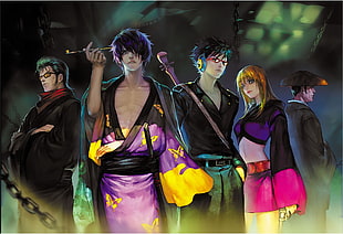 photo of group of anime digital wallpaper HD wallpaper