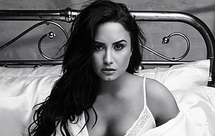 women's white bra, Demi Lovato, Hot, HD HD wallpaper