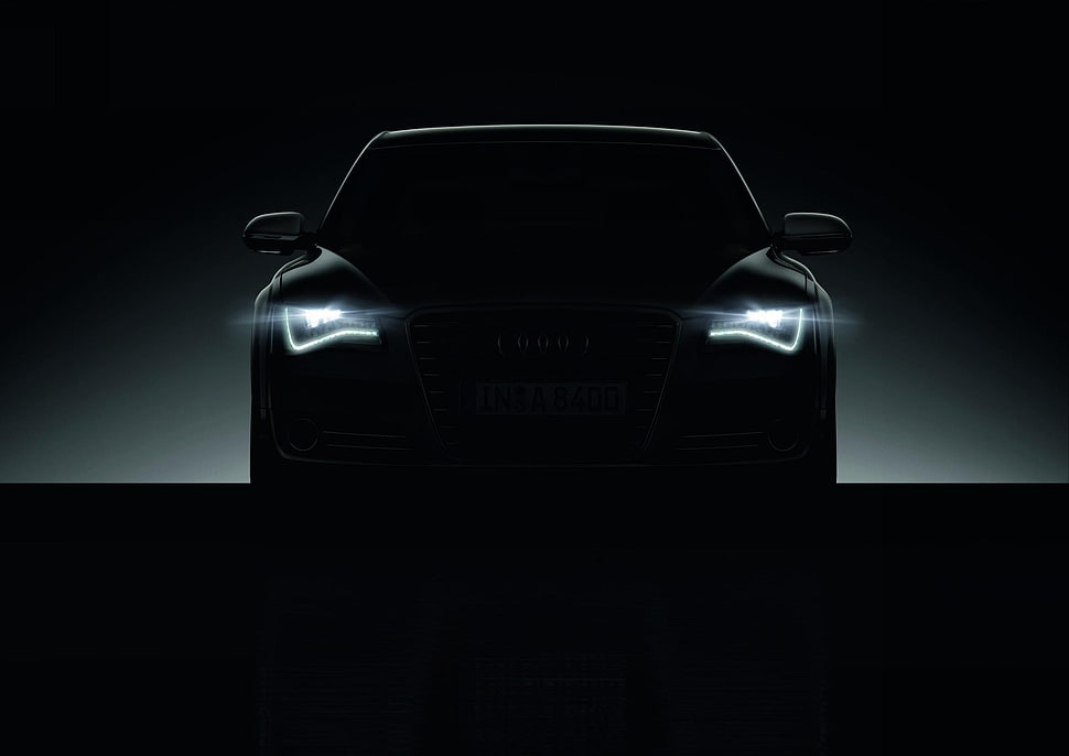 black Audi A8, car HD wallpaper