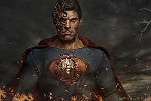 Cyborg Superman wallpaper, photo manipulation, Man of Steel, Terminator, superhero HD wallpaper
