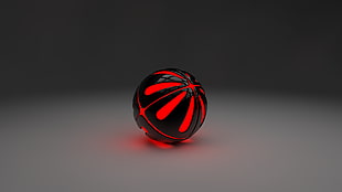 red and black ball toy, 3D, Cinema 4D, digital art HD wallpaper