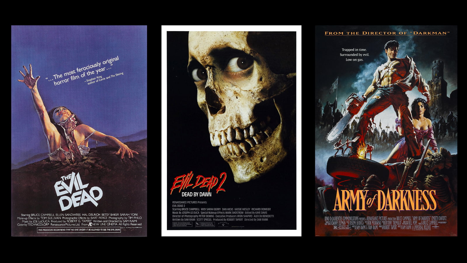 Three assorted movie posters, Trilogy, Evil Dead, Army of Darkness, movies  HD wallpaper | Wallpaper Flare