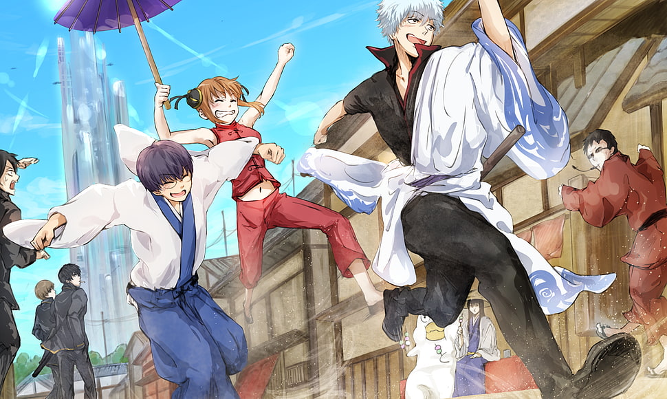 Gintama illustration, manga, Gintama HD wallpaper