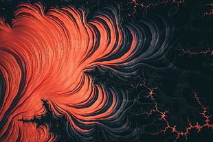 orange and black abstract painting, minimalism, backgound, texture, illustration HD wallpaper