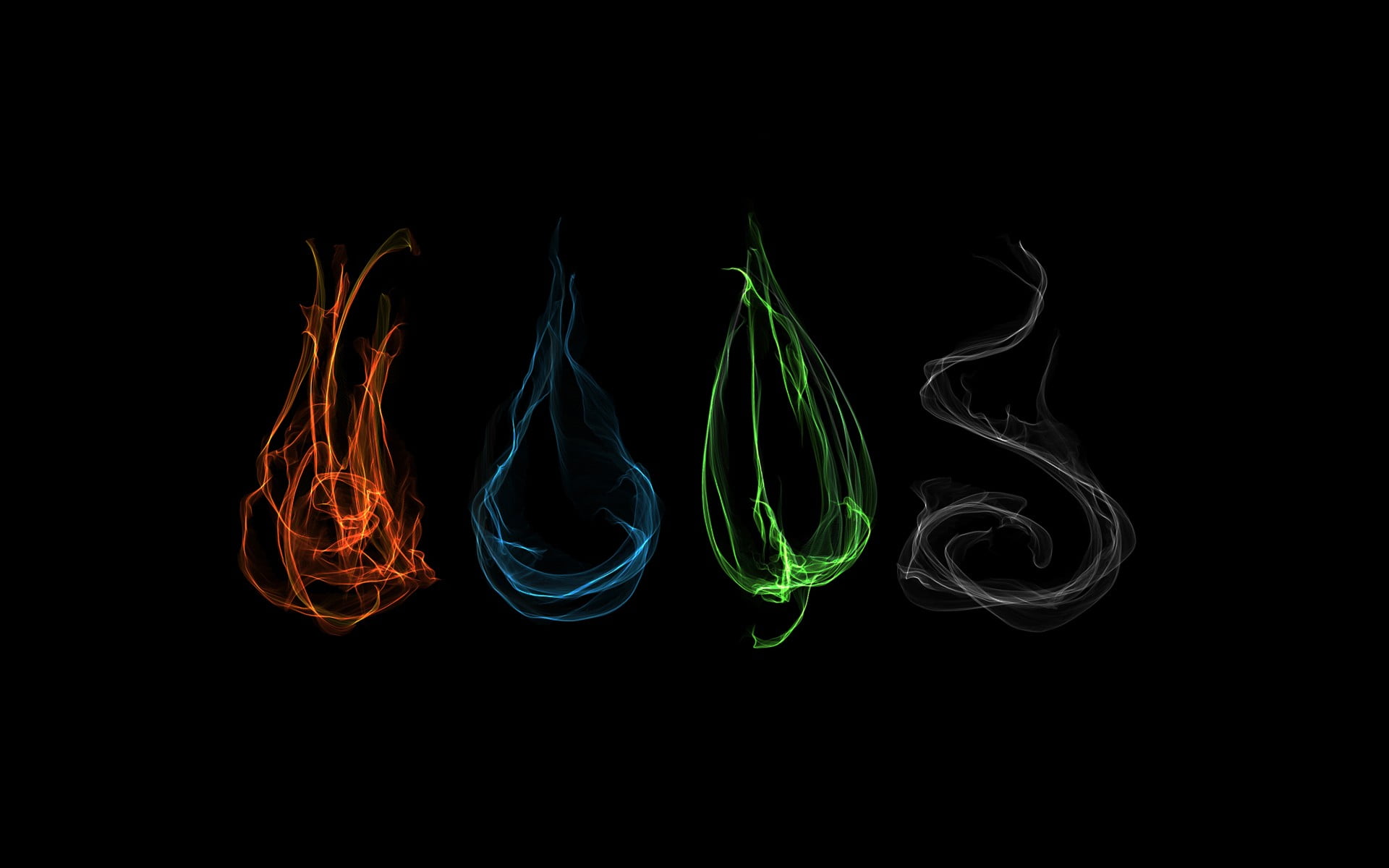 four elements, simple background, abstract