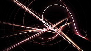 timelapse lights illustration, digital art, abstract, lines, shapes