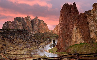 grey mountain during golden hour photo