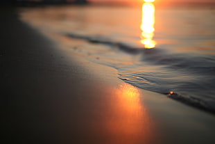 closeup photo of sea water on shore