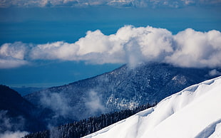 white clouds, nature, landscape, sky, mountains