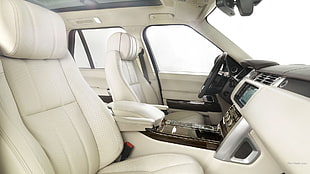 white car interior, Range Rover, car interior, vehicle, car HD wallpaper