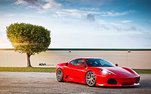 red 5-door hatchback, Ferrari, car, Ferrari F430