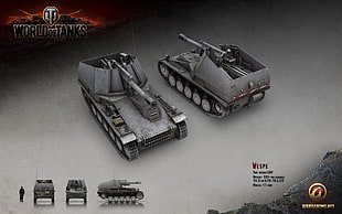 black and gray car parts, World of Tanks, tank, wargaming, Wespe HD wallpaper
