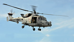 grey helicopter HD wallpaper