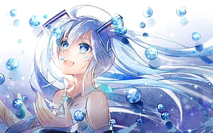 female anime character illustration, manga, Hatsune Miku, Vocaloid