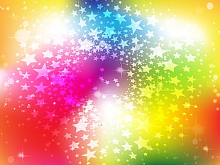 multi-colored stars print wallpaper HD wallpaper