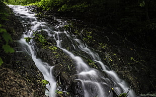 rock waterfall, nature, landscape, rock, water