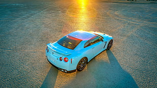 white Nissan GTR coupe, Nissan GT-R, car HD wallpaper