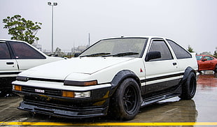 white Trueno 3-door hatchback, Toyota AE86, AE86, Toyota, car