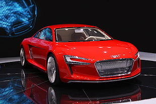 red Audi coupe HD wallpaper
