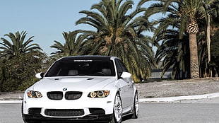white BMW sedan, car, BMW, BMW M3 