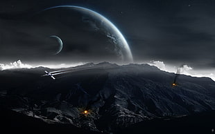 planet digital wallpaper, space, science fiction, digital art, planet