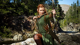 Evangeline Lilly, The Hobbit, Tauriel, Evangeline Lilly, redhead HD wallpaper