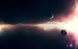 digital painting of planets, fantasy art, digital art, space art, space HD wallpaper