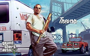 Grand Theft Auto Five Trevor digital wallpaper, Grand Theft Auto V, Grand Theft Auto, video games HD wallpaper