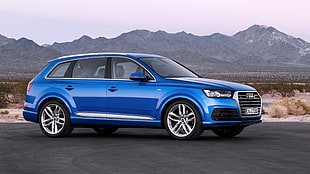 blue Audi 5-door hatchback