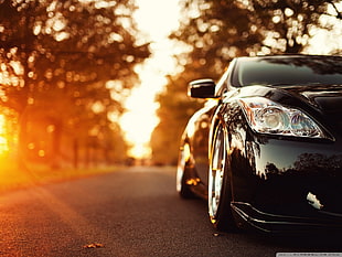 black car, Nissan, sunlight