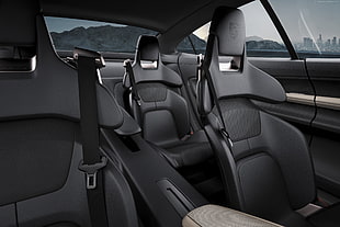 black leather car seat interior HD wallpaper