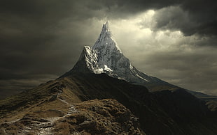 snow capped mountain, nature, landscape, snowy peak, mountains