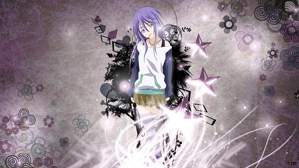 purple haired female anime character wallpaper, Rosario + Vampire, Shirayuki Mizore HD wallpaper