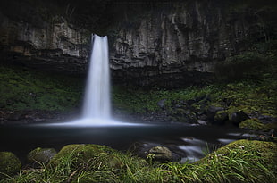waterfalls surrounded with rocks, shizuoka, japan HD wallpaper