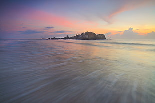 sea, dawn, landscape, nature HD wallpaper