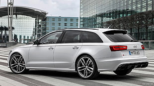 silver Audi SUV, Audi, RS6, Quattro, Audi RS6