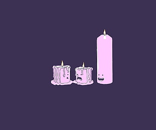 three pink candles HD wallpaper